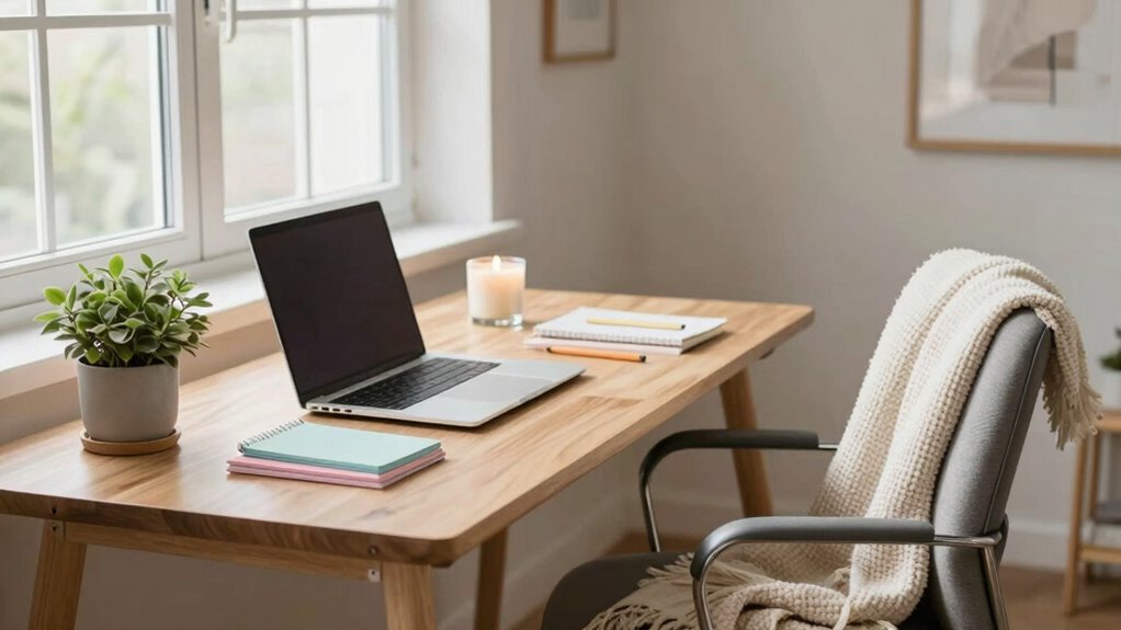 calm organized ergonomic workspace