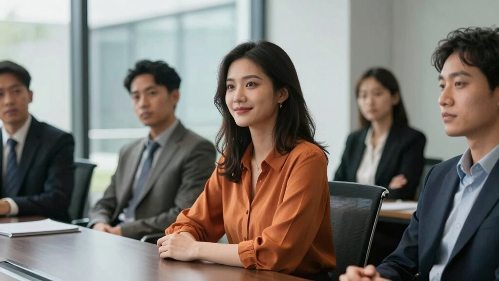 confident body language and speech