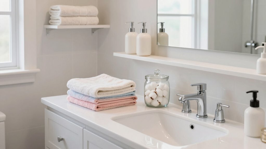 elegant clutter free guest bathroom