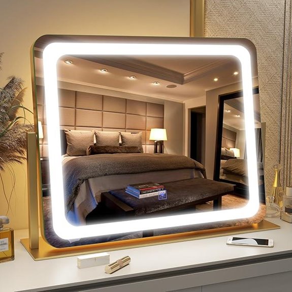 gold led vanity mirror