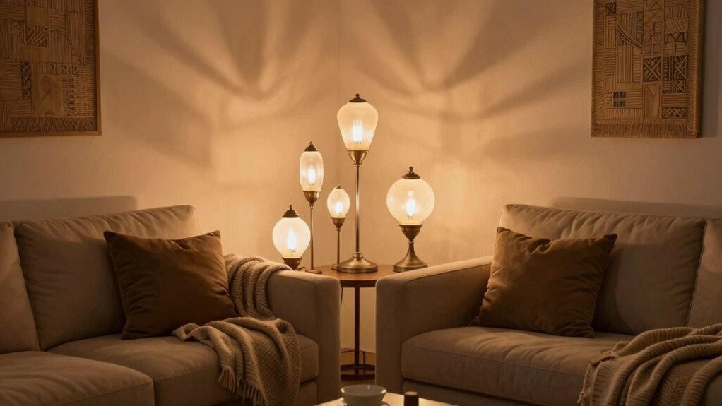 layered cozy lighting design