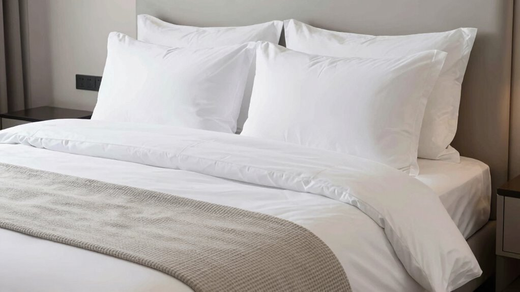 layered luxurious bedding arrangement