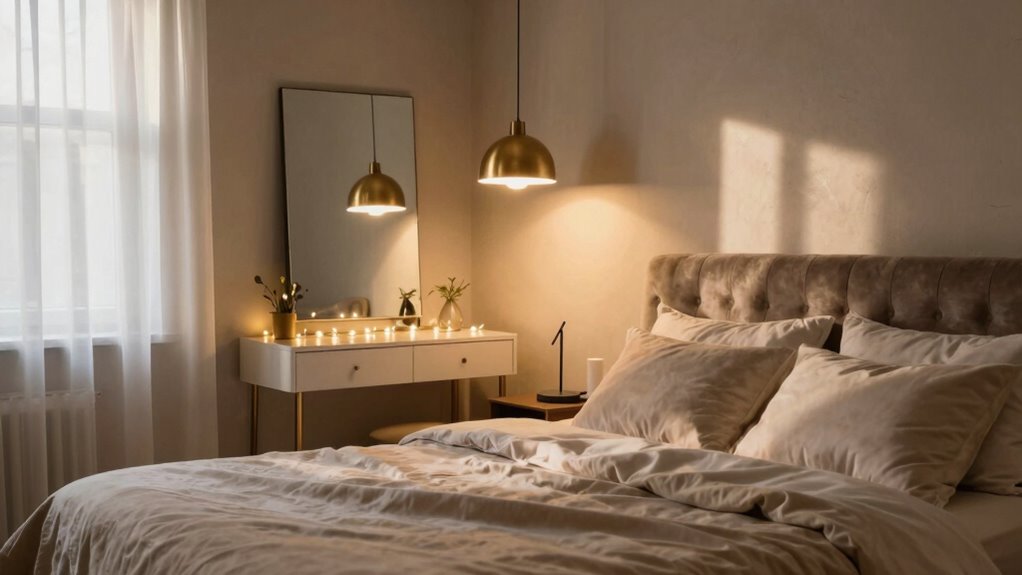 layered luxurious bedroom lighting