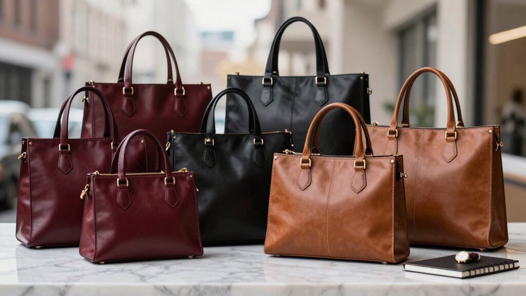 luxury leather work totes