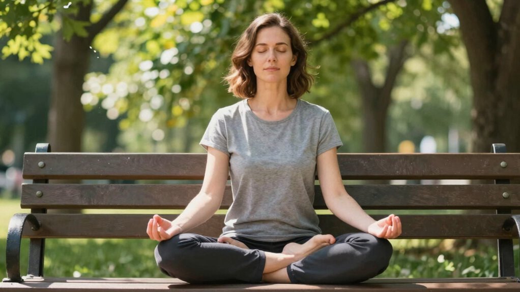 mindful breathing and surroundings