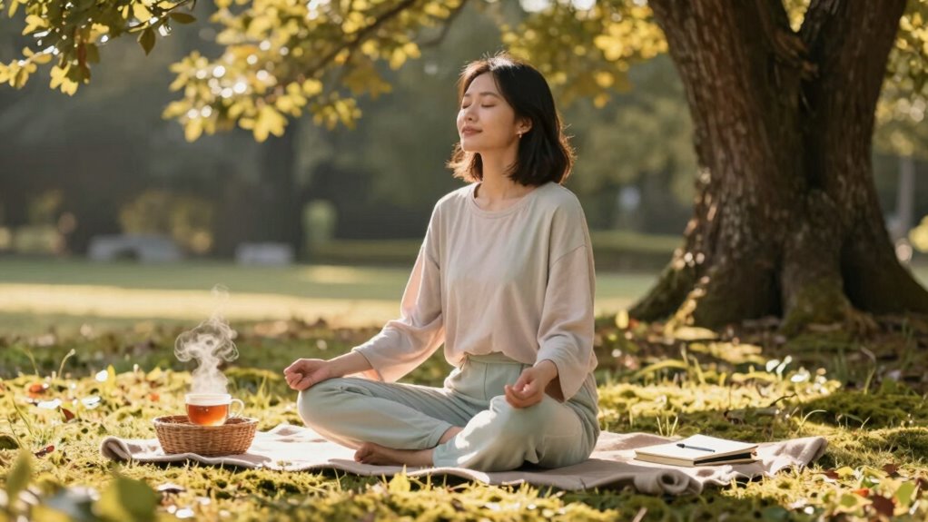 mindful journaling and aromatherapy