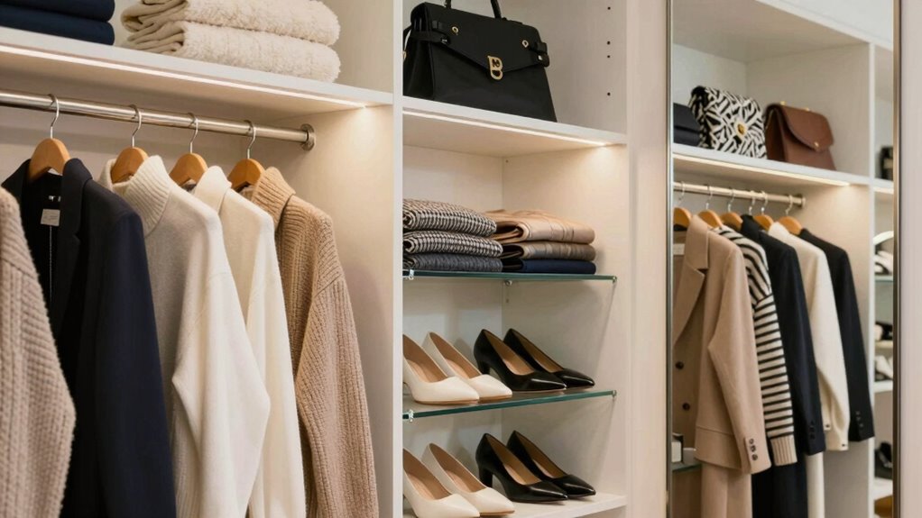 mindful organized wardrobe decluttering