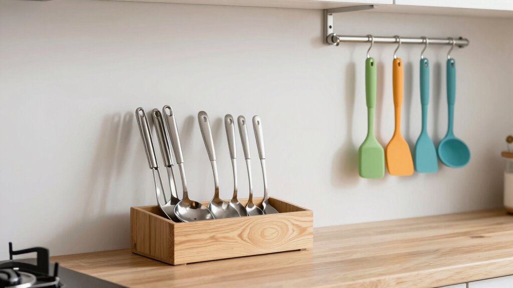 organize utensils for efficiency