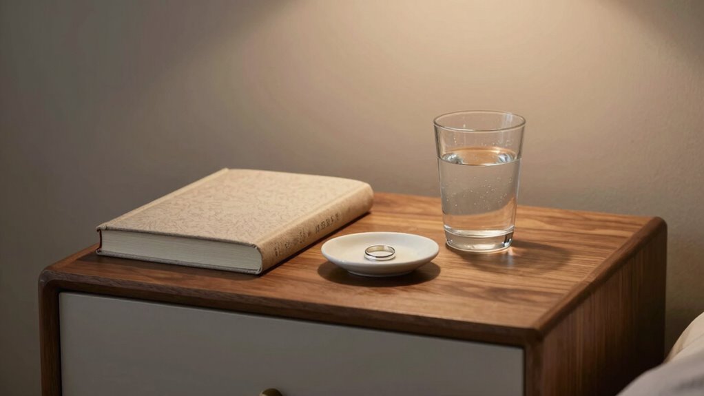 organized nightstand promotes clarity