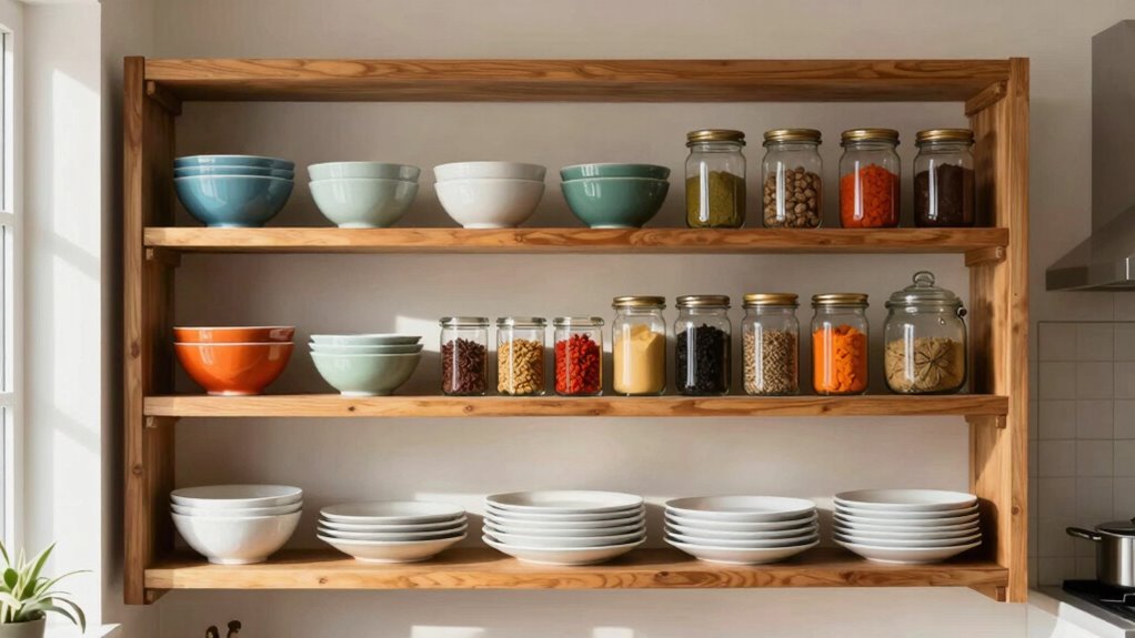 organized shelves enhance aesthetics