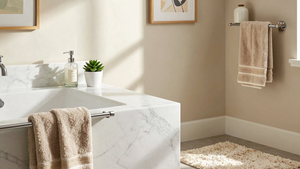 simple decor enhances bathroom comfort