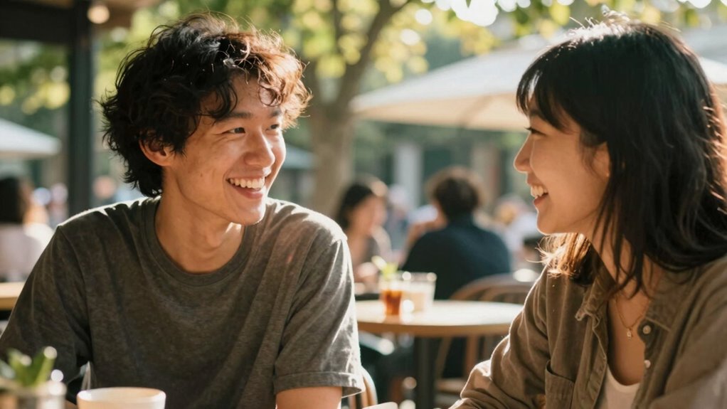 smile and make eye contact