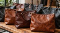 stylish leather work totes