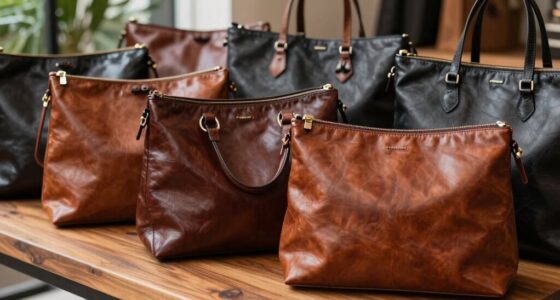 stylish leather work totes