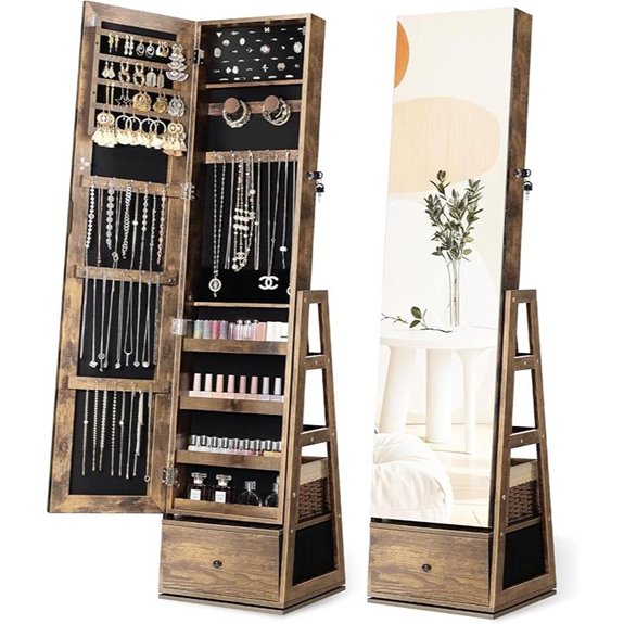 swivel jewelry cabinet