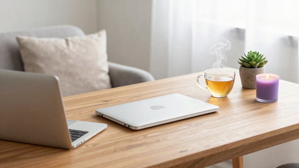 women discussing desk calm