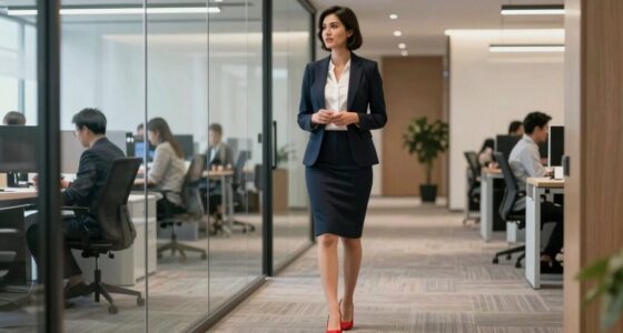 women discussing office fashion