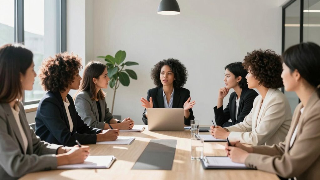 women discussing professional presence