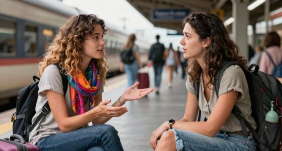 women discussing travel manners