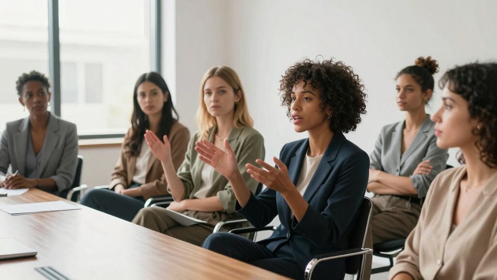 women discussing voice impact