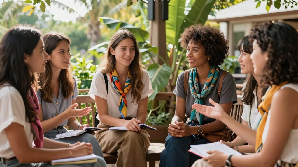 women fostering travel community support