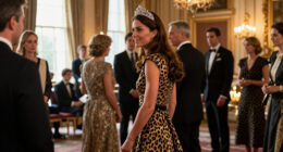 Princess Kate Styles Princess Diana's Favorite Tiara With A Leopard-Print Gown